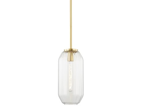 Hudson Valley Bennett 1-Light Aged Brass Glass Mini Pendant