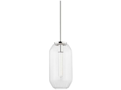 Hudson Valley Bennett 1-Light Polished Nickel Glass Mini Pendant