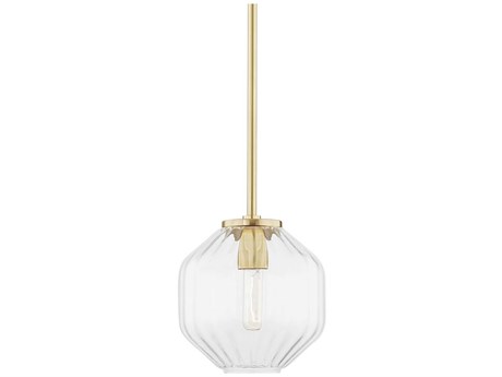 Hudson Valley Bennett 1-Light Aged Brass Glass Mini Pendant