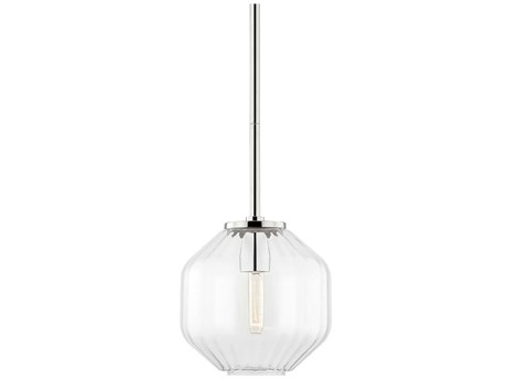 Hudson Valley Bennett 1-Light Polished Nickel Glass Mini Pendant