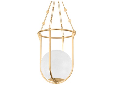 Hudson Valley Verbank 1-Light Vintage Gold Leaf Brass Globe Pendant