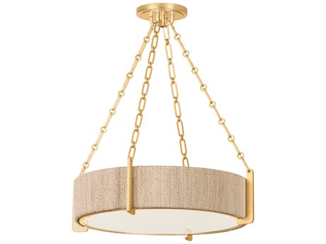 Hudson Valley Quebec 4-Light Gold Leaf Wood Candelabra Drum Chandelier