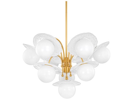 Hudson Valley Stampford 10-Light Aged Brass Globe Chandelier