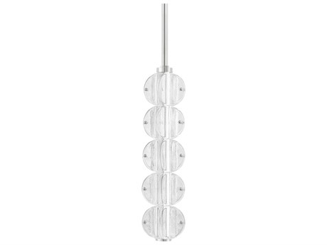 Hudson Valley Lindley 5-Light Polished Nickel Etched Glass LED Mini Pendant