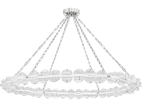 Hudson Valley Lindley 1-Light Polished Nickel Etched Glass LED Chandelier