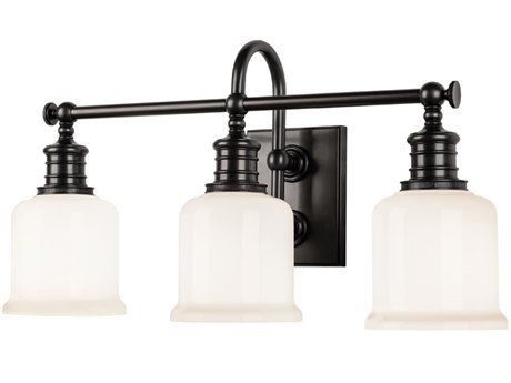 Hudson Valley Keswick 3-Light Old Bronze Off White Glass Vanity Light