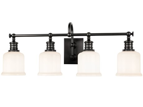 Hudson Valley Keswick 4-Light Old Bronze Off White Glass Vanity Light
