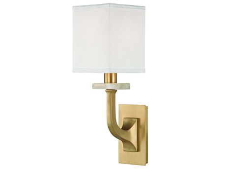 Hudson Valley Rockwell 1-Light Aged Brass White Crystal Wall Sconce