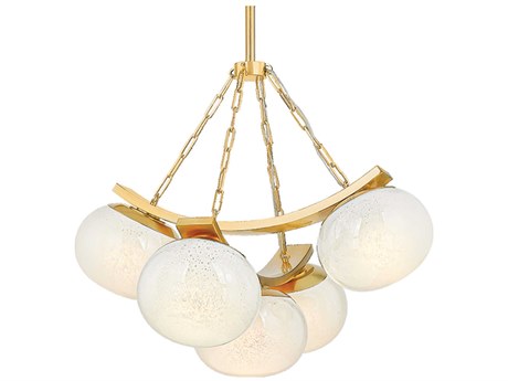 Hudson Valley Duxbury 5-Light Aged Brass Globe Chandelier