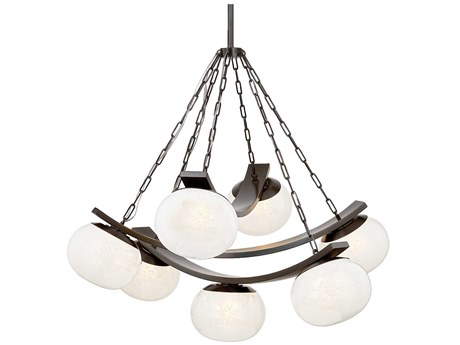 Hudson Valley Duxbury 7-Light Distressed Bronze Black Globe Chandelier