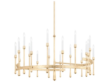 Hudson Valley Hathaway 18-Light8-Light Vintage Gold Leaf Candelabra Chandelier