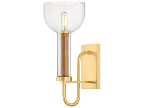 Hudson Valley Narrowsburg 1-Light Aged Brass Wall Sconce