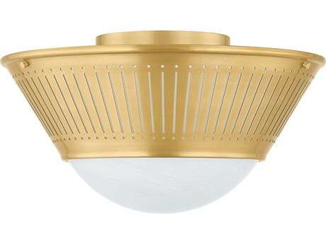 Hudson Valley Elsmere 1-Light Aged Brass Flush Mount