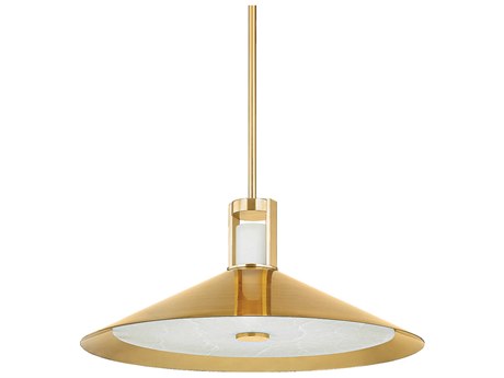 Hudson Valley Clermont 2-Light Aged Brass Pendant