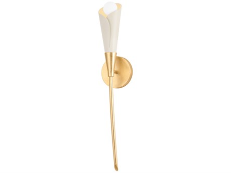 Hudson Valley Montrose 1-Light Vintage Gold Leaf Soft Sand Wall Sconce