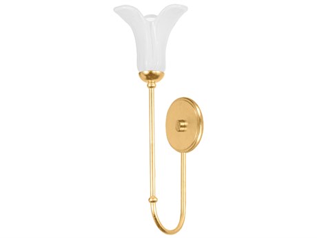 Hudson Valley Montclair 1-Light Vintage Gold Leaf Wall Sconce