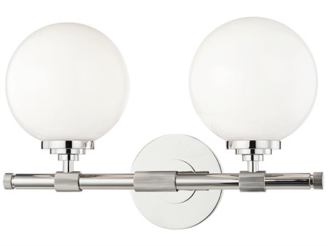 Hudson Valley Bowery 2-Light Polished Nickel Vanity Light