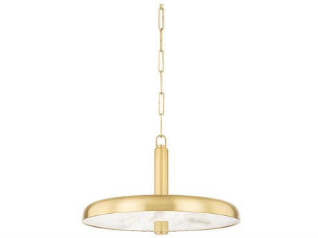 Hudson Valley Reynolds 1-Light Aged Brass Glass LED Round Pendant