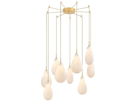 Hudson Valley Ironwood 9-Light Aged Brass Chandelier