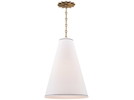 Hudson Valley Worth 1-Light Aged Brass Pendant