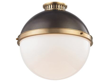 Hudson Valley Latham 1-Light Aged Antique Distressed Bronze Globe Flush Mount