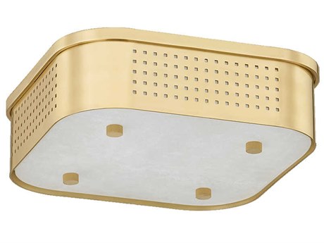 Hudson Valley Madison Square 1-Light Aged Brass Flush Mount