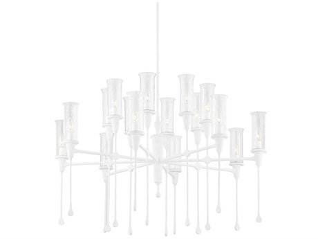 Hudson Valley Chisel 16-Light6-Light White Plaster Clear Glass Candelabra Chandelier