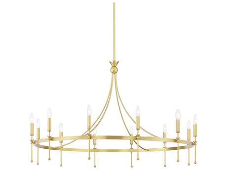 Hudson Valley Gates 12-Light Aged Brass Candelabra Chandelier