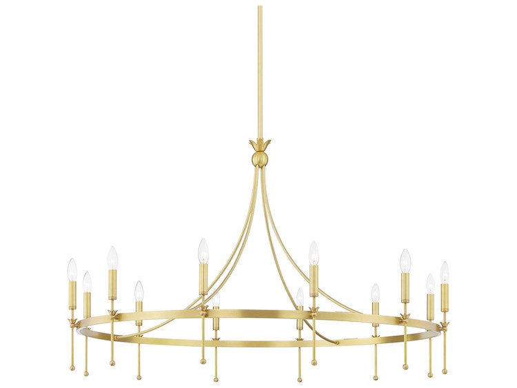 Photos - Chandelier / Lamp Gates Hudson Valley 12-Light Aged Brass Candelabra Chandelier 4351-AGB