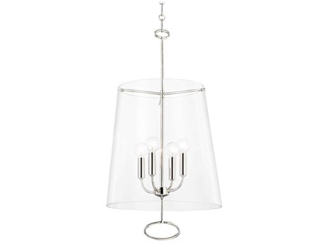 Hudson Valley James 4-Light Polished Nickel Glass Chandelier