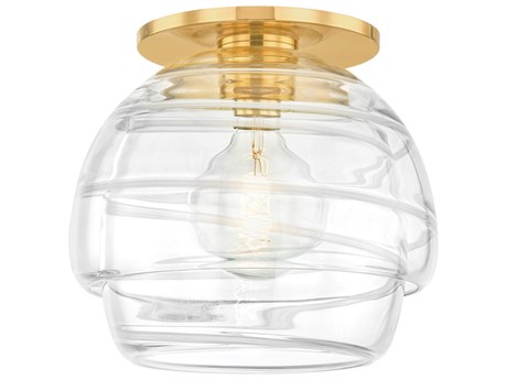 Hudson Valley Montvale 1-Light Aged Brass Flush Mount