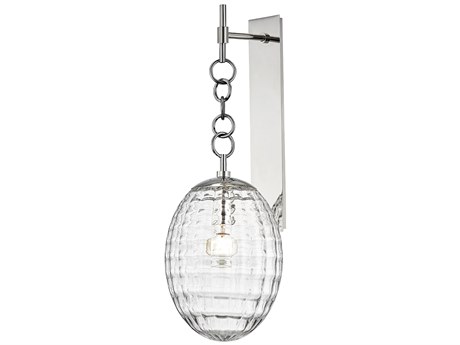 Hudson Valley Venice 1-Light Polished Nickel Clear Wall Sconce