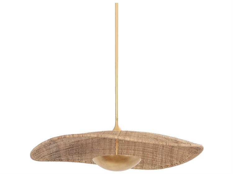 Photos - Chandelier / Lamp Hudson Valley Shiloh 1-Light Vintage Gold Leaf Pendant 4934-VGL
