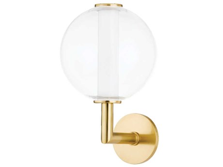 Hudson Valley Richford 1-Light Aged Brass Glass LED Wall Sconce