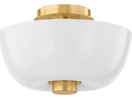 Hudson Valley Dove 1-Light Aged Brass Bowl Flush Mount