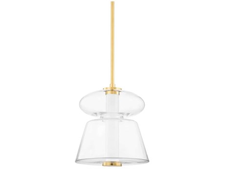 Hudson Valley Palermo 1-Light Aged Brass Glass LED Pendant