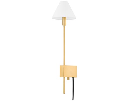 Hudson Valley Teaneck 1-Light Aged Brass Wall Sconce