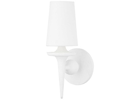 Hudson Valley Torch 1-Light White Plaster Wall Sconce