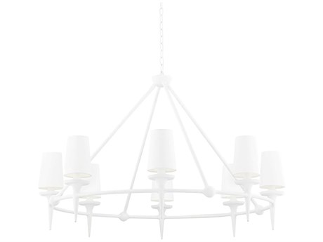 Hudson Valley Torch 8-Light White Plaster Chandelier
