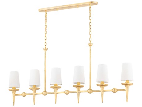 Hudson Valley Torch 6-Light Gold Leaf White Island Pendant