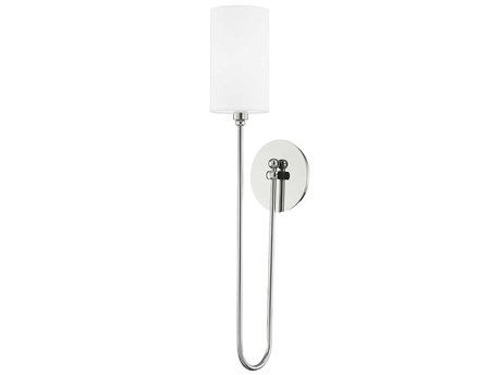 Hudson Valley Harlem 1-Light Polished Nickel White Wall Sconce