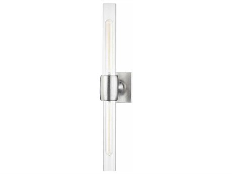 Hudson Valley Hogan 2-Light Burnished Nickel Glass Wall Sconce