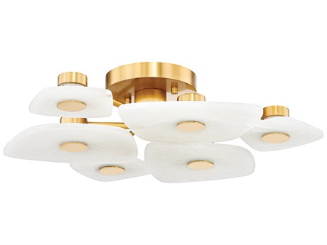 Hudson Valley Holmdel 6-Light Aged Brass Semi Flush Mount