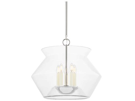 Hudson Valley Edmonton 5-Light Polished Nickel Glass Pendant
