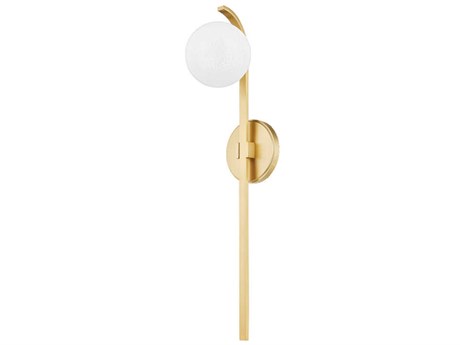 Hudson Valley Laval 1-Light Aged Brass Glass Wall Sconce