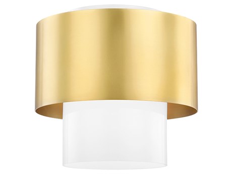 Hudson Valley Corinth 1-Light Aged Brass Cylinder Flush Mount