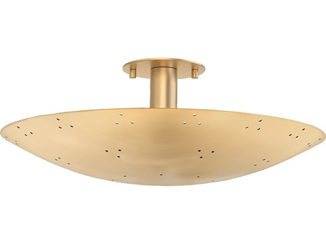 Hudson Valley Bern 3-Light Vintage Brass Bowl Semi Flush Mount