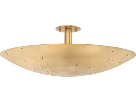 Hudson Valley Bern 3-Light Vintage Brass Bowl Semi Flush Mount