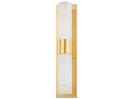 Hudson Valley Stowe 2-Light Aged Brass Glass Wall Sconce
