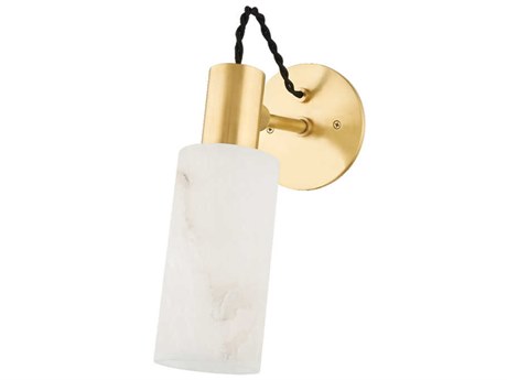Hudson Valley Malba 1-Light Aged Brass Glass Wall Sconce